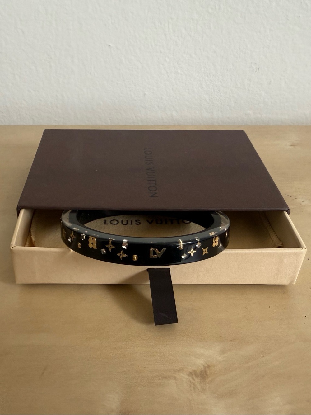 Louis Vuitton Monogram Black Bangle